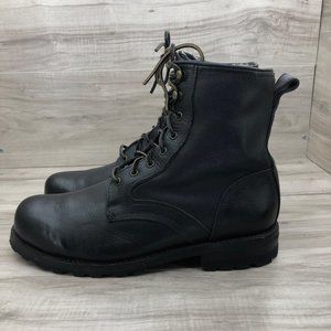 Frye Boots Men's 12D Black Leather Lined Lace Up Chukka Combat Shoes
